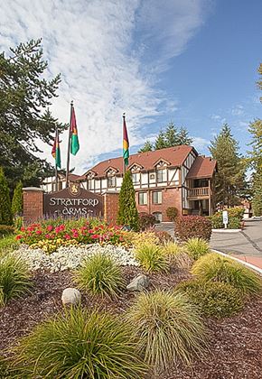 Kent apartment for rent - The image shows a building with the name "Stratford" on a sign in front of it.