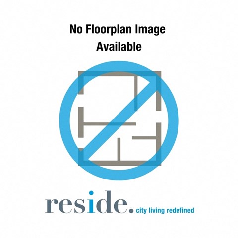 Floor plan for 1 bed, 1 bath, 590 sqft