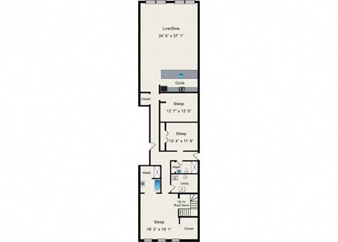 Floor plan for 3 beds, 2 baths, 2260 sqft