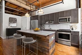 Chicago apartment for rent - Modern Loft Kitchen t the Lofts at Gin Alley, Chicago, IL 60607