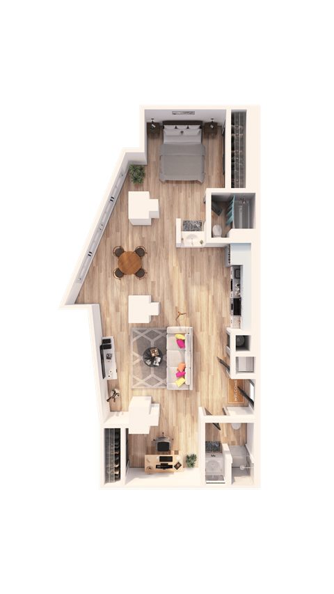 Floor plan for 2 beds, 2 baths, 1320 sqft