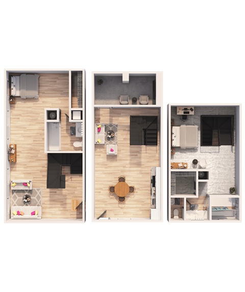 Floor plan for 2 beds, 2 baths, 2281 sqft