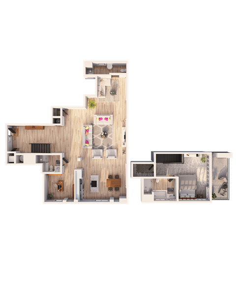 Floor plan for 3 beds, 3 baths, 2241 sqft