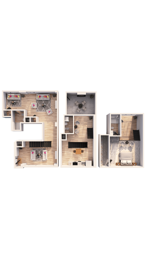 Floor plan for 2 beds, 2.5 baths, 2476 sqft