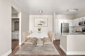 Glendale apartment for rent - A dining room with a white table and chairs.