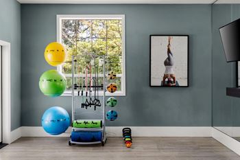 24-Hour fitness center and yoga studio