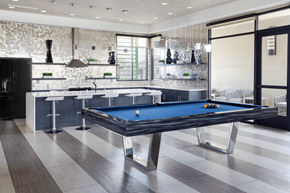 Henderson apartment for rent - A pool table is in the middle of a kitchen and dining room.