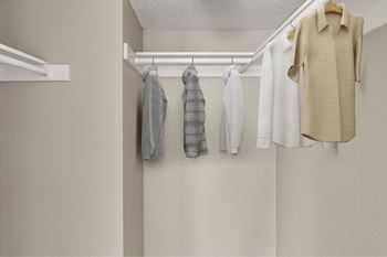 Spacious walk-in closets