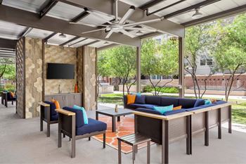 Outdoor lounge space w/ bonfire pits & bbq grills