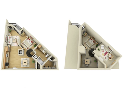Floor plan for studio, 1 bath, 949 sqft