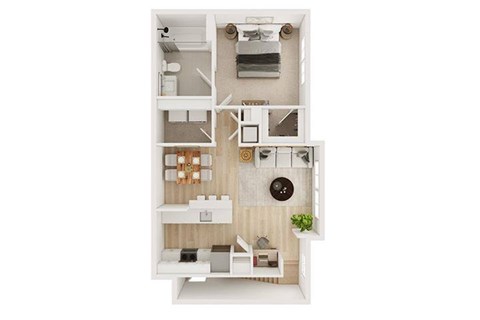 Floor plan for 1 bed, 1 bath, 824 sqft