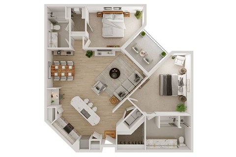 Floor plan for 2 beds, 2 baths, 1471 sqft