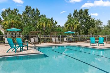 Resort-inspired swimming pool & sundeck