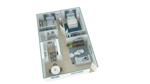 Floor plan for 2 beds, 1 bath, 825 sqft