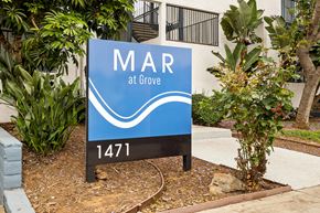 Imperial Beach apartment for rent - A blue and white sign that says MAR at Grove with the number 1471.