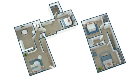 Floor plan for 3 beds, 1.5 baths, 1200 sqft