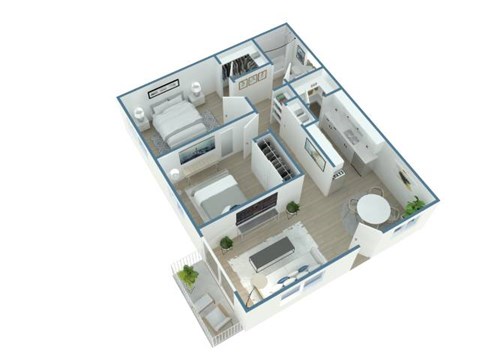 Floor plan for 2 beds, 1 bath, 800 sqft