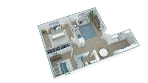 Floor plan for 2 beds, 1 bath, 800 sqft