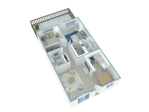 Floor plan for 2 beds, 2 baths, 1008 sqft