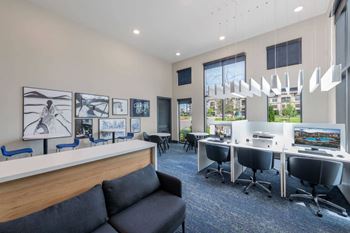 Business lounge with conference room