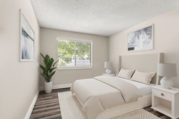 Hardwood-style flooring in select apartments