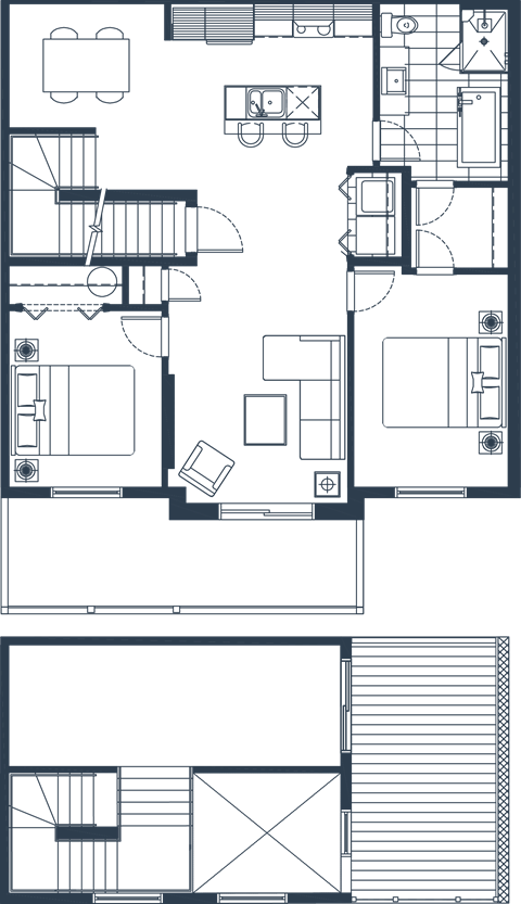Floor plan for 3 beds, 1 bath, 1212 sqft