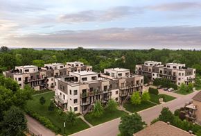 Gatineau apartment for rent - A large apartment complex with multiple buildings and green lawns.