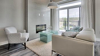 Electric fireplace in the living room (selected units)