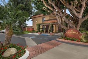 Huntington Beach apartment for rent - The entrance to a residential complex named Los Arbolitos.