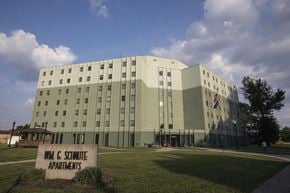Evansville apartment for rent - a building with a sign in front of it