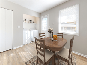 Franklin apartment for rent - A dining room with a table set for two at Stonebrook of Franklin Apartments, Indiana, 46131