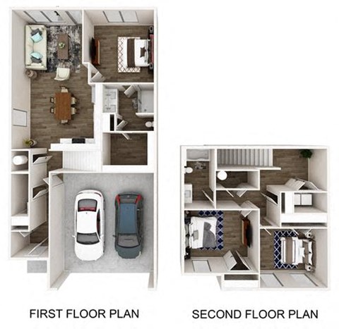 Floor plan for 3 beds, 2.5 baths, 1511 sqft