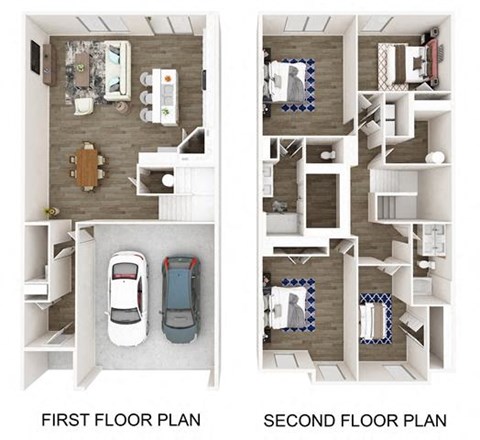 Floor plan for 4 beds, 2.5 baths, 2160 sqft