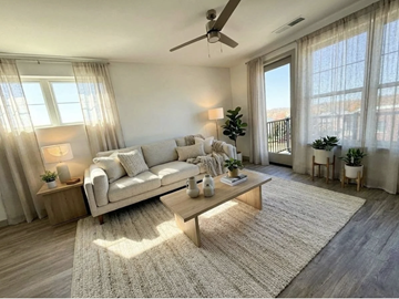 Westfield apartment for rent - A well-lit living room with a large sofa and a coffee table.
