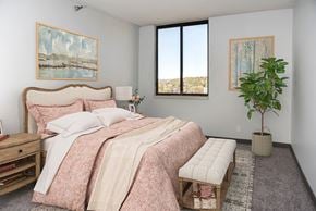 St. Paul apartment for rent - a bedroom with a bed and a window