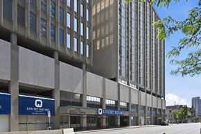 Hamilton apartment for rent - A large building with a sign that says Effort Square.