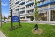 Hamilton apartment for rent - A sign for Fontaine Bleau Residences stands in front of a building.