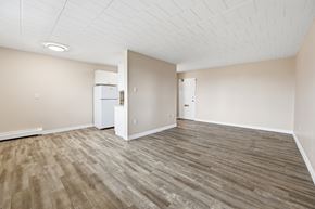 Stoney Creek apartment for rent - A room with a white ceiling and a wood floor.