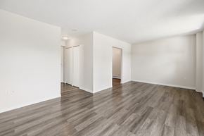 Hamilton apartment for rent - A room with wood flooring and white walls.