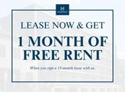 Kitchener apartment for rent - A promotional image for a leasing offer from Mavrick.