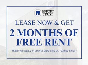 Kitchener apartment for rent - A sign advertising a promotion for a free two months rent.