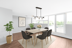 Dundas apartment for rent - A dining room with a table and chairs.