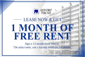 Hamilton apartment for rent - A promotional image for Effort Trust offering a free month of rent for signing a 13-month lease.