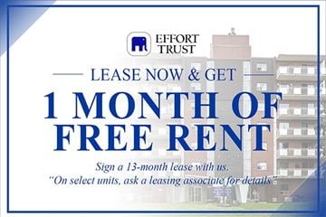 Hamilton apartment for rent - A sign advertises a 1 month lease with a free month.