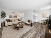 Hamilton apartment for rent - A living room with a couch, chairs, and a coffee table.