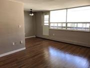 Hamilton apartment for rent - A room with wooden flooring and a window with blinds.