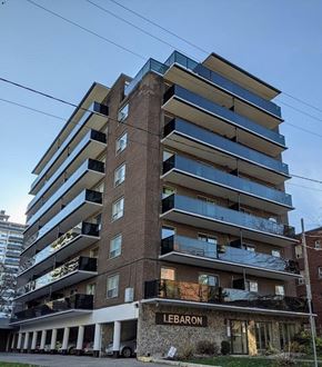 Hamilton apartment for rent - A tall building with the word "LEBARON" on the front.