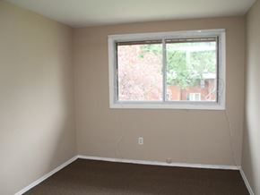 Hamilton apartment for rent - A room with a window and a brown carpet.