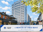 Hamilton apartment for rent - A large billboard advertising a free month of rent from Effort Trust.
