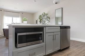 Marlboro apartment for rent - A modern kitchen with a stainless steel oven and microwave.